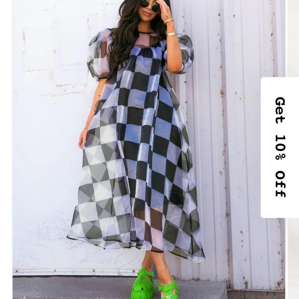 Dressed in LALA Black and White High Low Dress